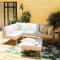 Studio Copenhagen Fauteuil d'angle lounge Teakline Exklusi - Tissu / Teck massif -Poêles Soldes 1000117396 180629 17183304 MOOD GALLERYIMAGES P000000001000117396 mood