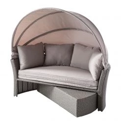 Salon de jardin modulable Soller - Tissu / Polyrotin - Gris clair / Gris -Poêles Soldes 1000118226 100 GALLERYIMAGES P000000001000118226