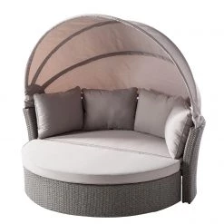 Salon de jardin modulable Soller - Tissu / Polyrotin - Gris clair / Gris -Poêles Soldes 1000118226 110 GALLERYIMAGES P000000001000118226