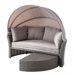 Salon de jardin modulable Soller - Tissu / Polyrotin - Gris clair / Gris -Poêles Soldes 1000118226 120 GALLERYIMAGES P000000001000118226