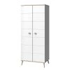 Wimex Armoire enfant Billund I - Blanc / Imitation chêne brut de sciage