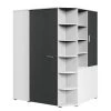 Wimex Armoire d’angle Joker II - Blanc, éléments décoratifs graphites -Poêles Soldes 1000186181 191011 15023300118 IMAGE P000000001000186181