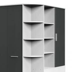 Wimex Armoire d’angle Joker II - Blanc, éléments décoratifs graphites -Poêles Soldes 1000186181 191011 15023300120 DETAILS P000000001000186181