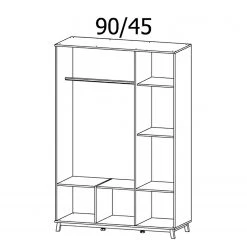 Rauch Orange Armoire Carlsson I - Largeur : 136 cm -Poêles Soldes 1000215170 200615 11224200026 SKETCH DETAILS P000000001000215170 sketch