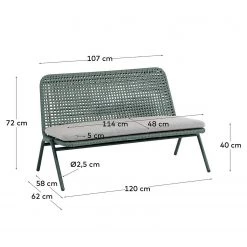 Julià Grup Banc de jardin Wivina - Acier / Polyester - Vert / Gris -Poêles Soldes 1000216697 200703 16585800064 SKETCH DETAILS P000000001000216697 sketch