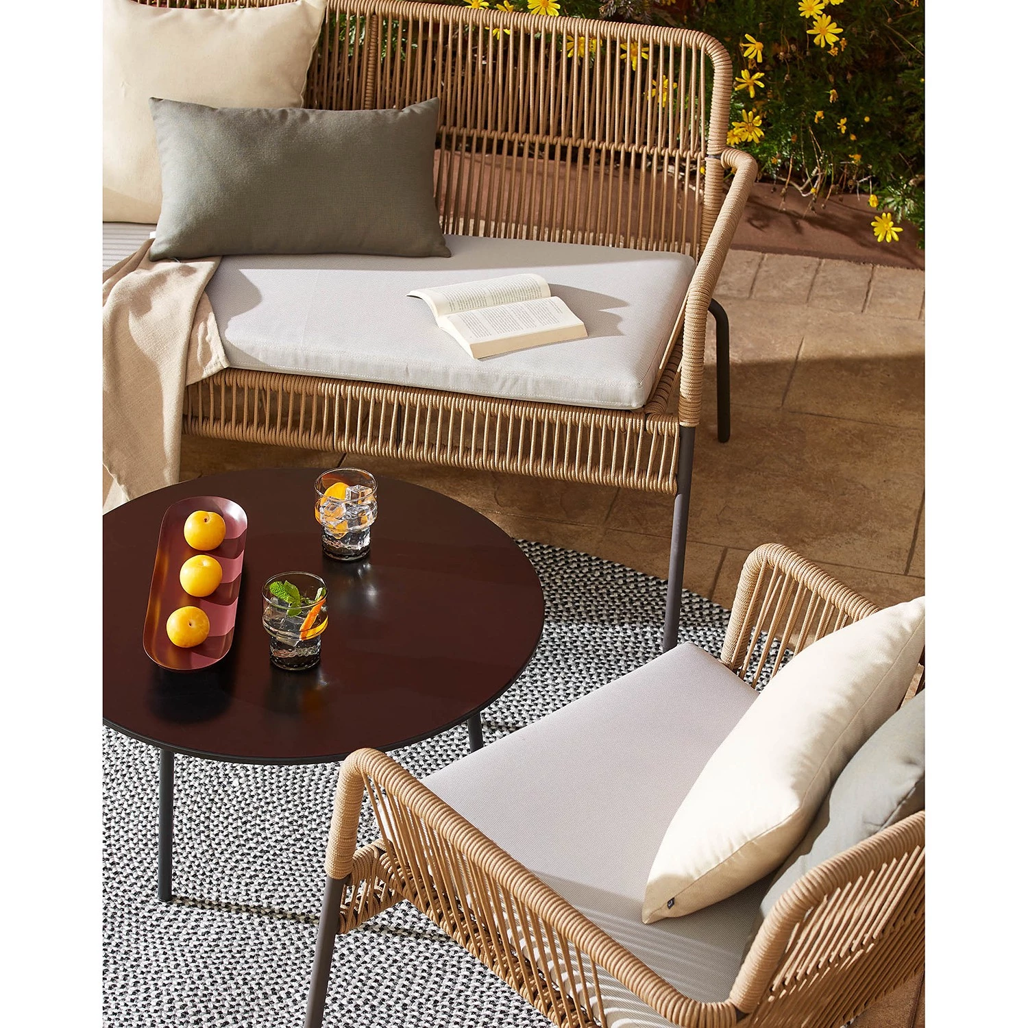 Julià Grup Chaise de jardin Samantha - Acier / Polyester - Beige / Gris 4 Julià Grup Chaise de jardin Samantha - Acier / Polyester - Beige / Gris – Image 2