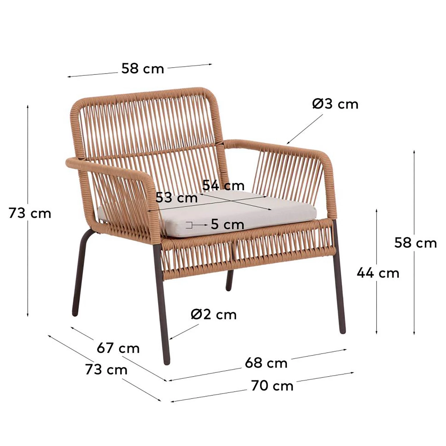 Julià Grup Chaise de jardin Samantha - Acier / Polyester - Beige / Gris 12 Julià Grup Chaise de jardin Samantha - Acier / Polyester - Beige / Gris – Image 10