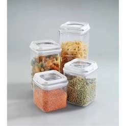 WENKO Boîtes Turin (3 éléments) - Matière plastique - Transparent -Poêles Soldes 1000237990 210104 10030900392 DETAILS P000000001000237990