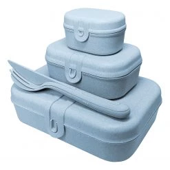 Koziol Lunchbox avec couverts Pascal Ready - Bleu