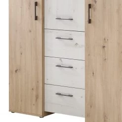 Kids Club Collection Armoire Micha - Chêne noueux / Blanc - Largeur : 127 cm -Poêles Soldes 1000266924 210519 09063400024 DETAILS P000000001000266924