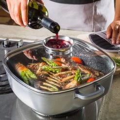 Stoneline Poêle carrée avec couvercle Jonava - Aluminium - Anthracite - 32 x 8 cm -Poêles Soldes 1000279521 210804 08533900051 MOOD DETAILS P000000001000279521 mood