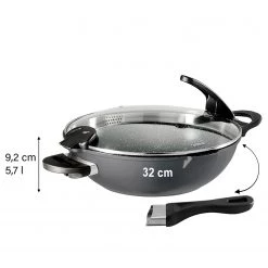 Stoneline Wok couvercle en verre Kentish - Aluminium - Anthracite -Poêles Soldes 1000279543 210804 08533800041 SKETCH DETAILS P000000001000279543 sketch