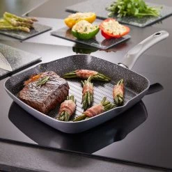 Stoneline Poêle à griller Gourmundo Labenne - Aluminium - Anthracite - 28 x 28 cm -Poêles Soldes 1000279547 210804 08571500724 MOOD DETAILS P000000001000279547 mood