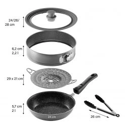 Stoneline Combiné multifonctions Livonia - Aluminium - Anthracite -Poêles Soldes 1000279577 210804 08565100638 SKETCH DETAILS P000000001000279577 sketch