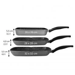 Stoneline Poêle à griller Jefferson - Aluminium - Gris -Poêles Soldes 1000279611 210804 08553300493 SKETCH DETAILS P000000001000279611 sketch