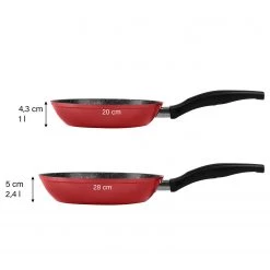 Stoneline Set de poêles Malden (3 éléments) - Aluminium - Rouge rubis -Poêles Soldes 1000279645 210804 08541900299 SKETCH DETAILS P000000001000279645 sketch