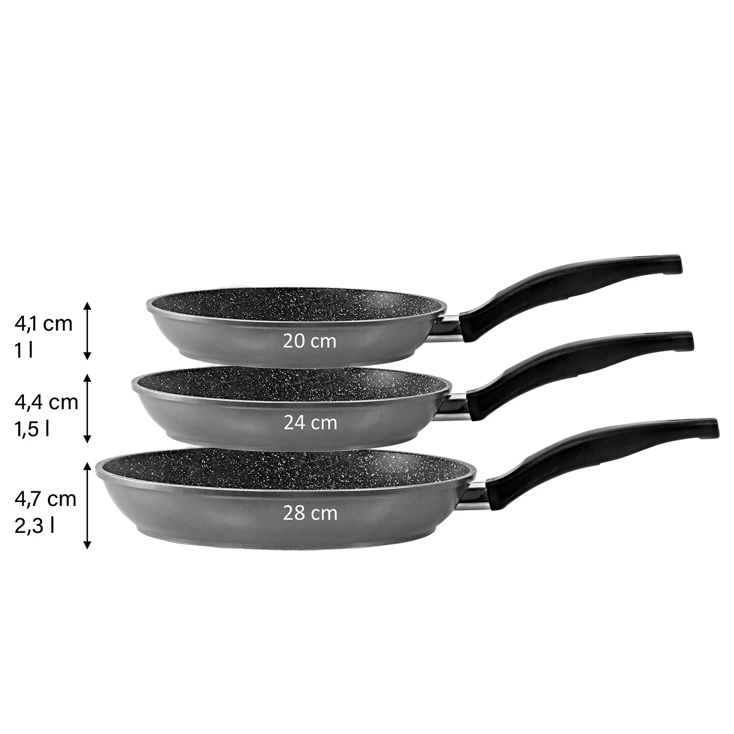 Stoneline Set de poêles Harwell (3 éléments) - Aluminium - Anthracite 7 Stoneline Set de poêles Harwell (3 éléments) - Aluminium - Anthracite – Image 6