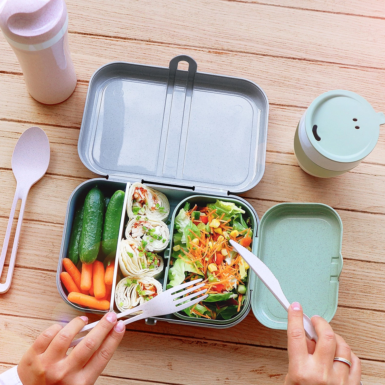 Koziol Lunchbox Pascal (4 éléments) - Matière plastique - Vert pâle 4 Koziol Lunchbox Pascal (4 éléments) - Matière plastique - Vert pâle – Image 2