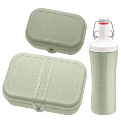 Koziol Lunchbox TO GO (3 éléments) - Matière plastique - Vert pâle