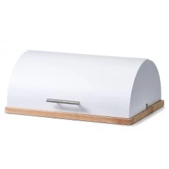 Zeller Huche à pain Turi - Métal - Blanc - 39 cm x 28 cm x 16,3 cm