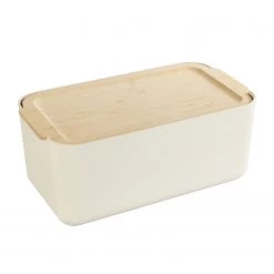 WENKO Huche à pain Derry - Bambou - Crème