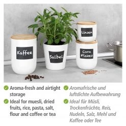 WENKO Boîte Waia - Silicone / Bambou - Blanc -Poêles Soldes 1000287232 210827 133054001408 ICON DETAILS P000000001000287232 icon seal