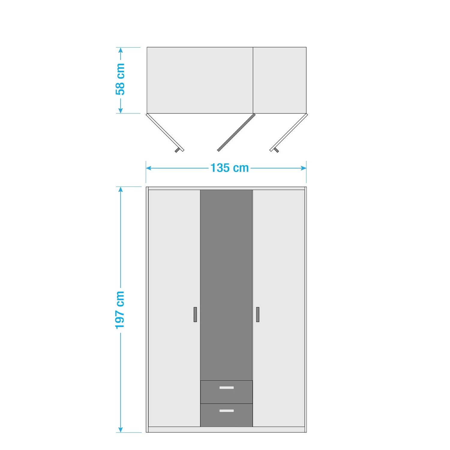 Wimex Armoire Rocco II - Largeur : 135 cm - 1 6 Wimex Armoire Rocco II - Largeur : 135 cm - 1 – Image 4