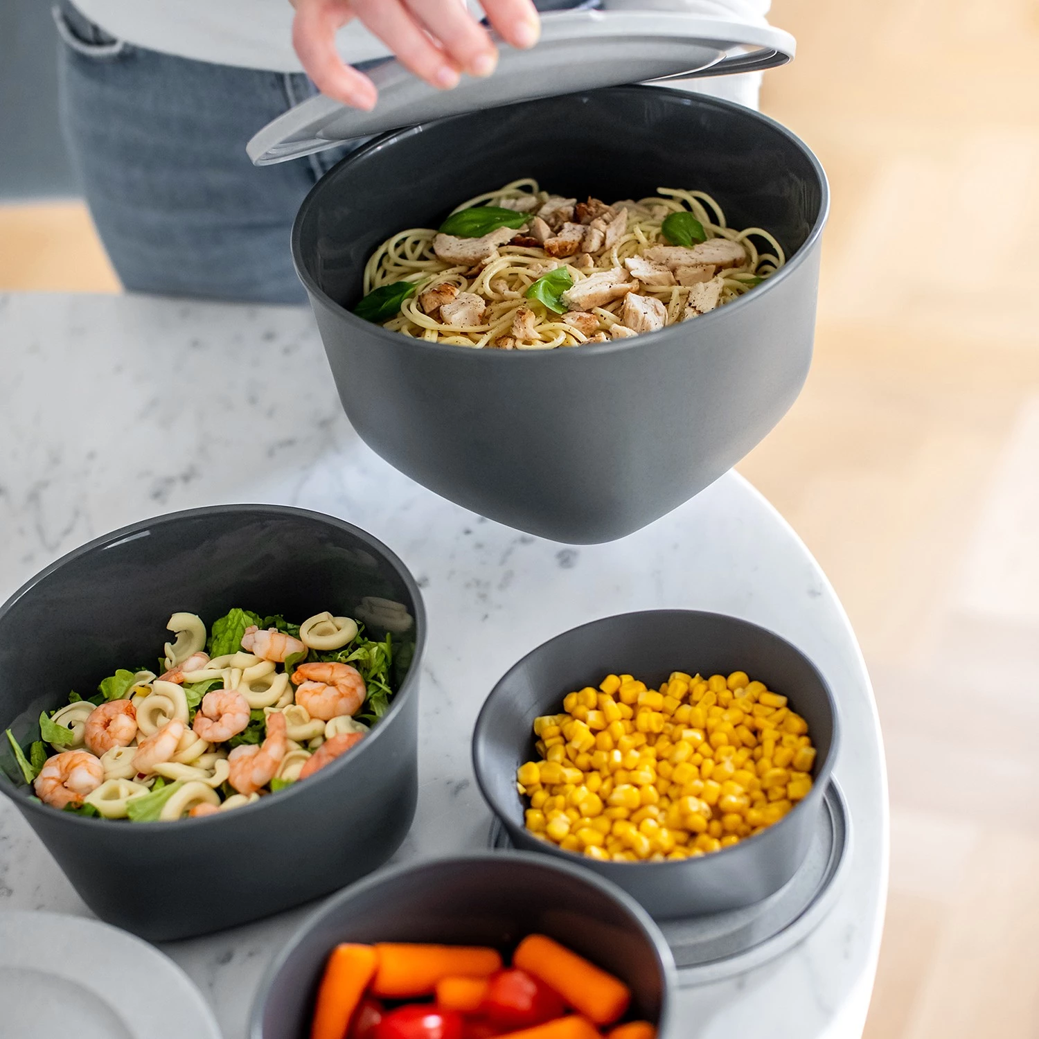 Koziol Boîte hermetique Connect Box - Polypropylène - Gris foncé 4 Koziol Boîte hermetique Connect Box - Polypropylène - Gris foncé – Image 2