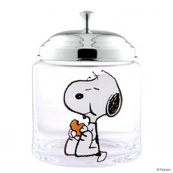 Butlers Boîte à biscuits PEANUTS - Verre / Acier inoxydable - Transparent / Argenté