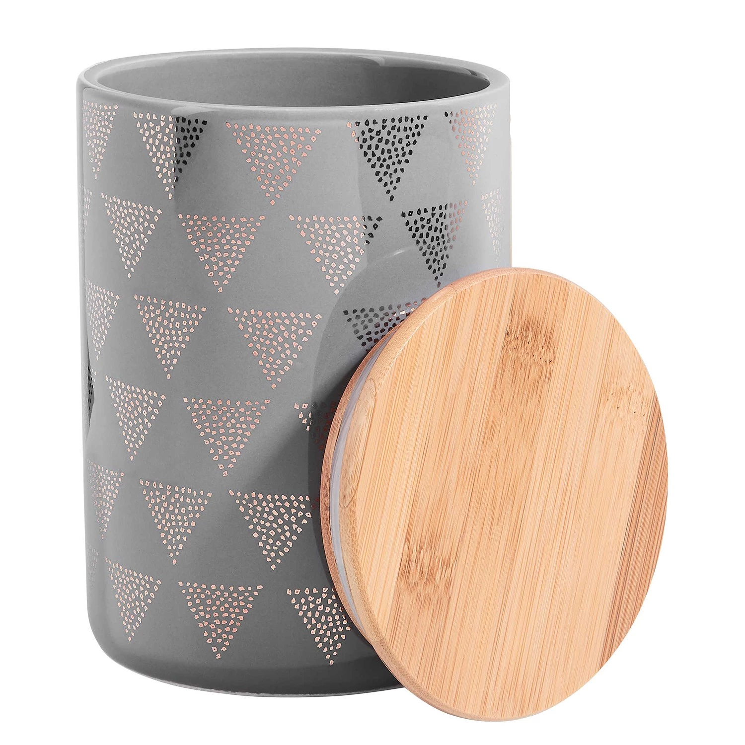 Butlers Boîte Triangle QUEEN IT - Dolomite / Bambou / Silicone - Gris / Doré 3 Butlers Boîte Triangle QUEEN IT - Dolomite / Bambou / Silicone - Gris / Doré – Image 2