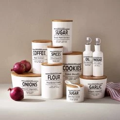 Butlers Boîte à provisions KARLTON BROS II - Bambou / Blanc -Poêles Soldes 1000338669 220414 021 MOOD DETAILS P000000001000338669 mood