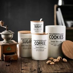 Butlers Boîte à provisions KARLTON BROS II - Bambou / Blanc -Poêles Soldes 1000338669 220721 023 MOOD DETAILS P000000001000338669 mood