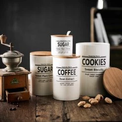 Butlers Boîte à provisions KARLTON BROS III - Bambou / Blanc -Poêles Soldes 1000338676 220721 021 MOOD DETAILS P000000001000338676 mood