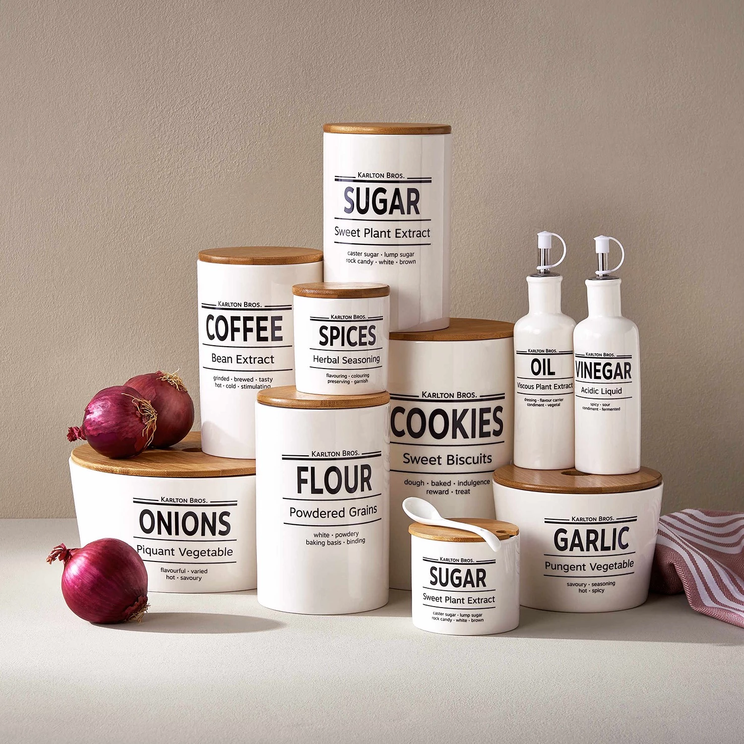 Butlers Boîte à provisions KARLTON BROS IV - Bambou / Blanc 4 Butlers Boîte à provisions KARLTON BROS IV - Bambou / Blanc – Image 2