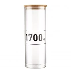 Butlers Pots WOODLOCK II - Verre borosilicate / Bambou - Transparent