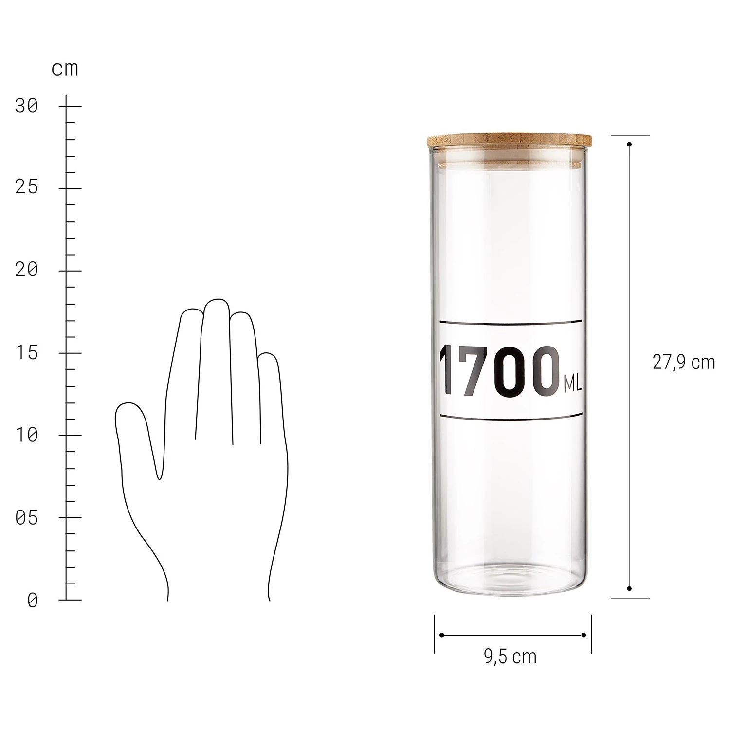 Butlers Pots WOODLOCK II - Verre borosilicate / Bambou - Transparent 5 Butlers Pots WOODLOCK II - Verre borosilicate / Bambou - Transparent – Image 3