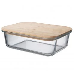 Butlers Lunchbox NATURALS - Verre borosilicate / Bambou - Transparent / Naturel - Capacité : 1.5 L
