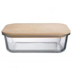 Butlers Lunchbox NATURALS - Verre borosilicate / Bambou - Transparent / Naturel - Capacité : 1.5 L -Poêles Soldes 1000338709 220721 040 DETAILS P000000001000338709