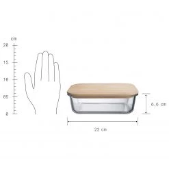 Butlers Lunchbox NATURALS - Verre borosilicate / Bambou - Transparent / Naturel - Capacité : 1.5 L -Poêles Soldes 1000338709 220721 500 SKETCH DETAILS P000000001000338709 sketch