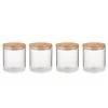Butlers Pots WOODLOCK (lot de 4) - Verre borosilicate / Bambou - Transparent - Hauteur : 13 cm -Poêles Soldes 1000338721 220721 010 IMAGE P000000001000338721