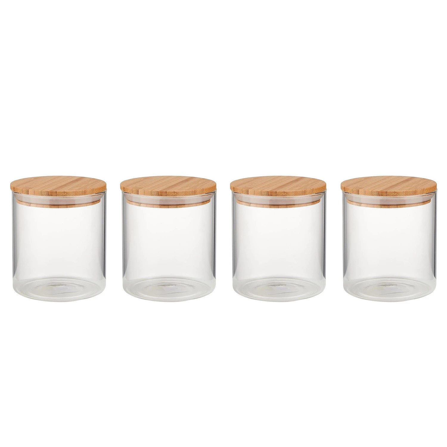Butlers Pots WOODLOCK (lot de 4) - Verre borosilicate / Bambou - Transparent - Hauteur : 13 cm 3 Butlers Pots WOODLOCK (lot de 4) - Verre borosilicate / Bambou - Transparent - Hauteur : 13 cm