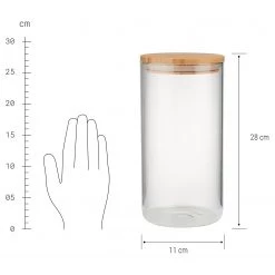 Butlers Pots WOODLOCK II (lot de 4) - Verre borosilicate / Bambou - Transparent -Poêles Soldes 1000338724 220721 500 SKETCH DETAILS P000000001000338724 sketch