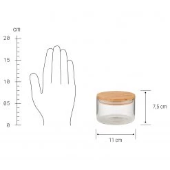 Butlers Pots WOODLOCK II (lot de 4) - Verre borosilicate / Bambou - Transparent -Poêles Soldes 1000338724 220721 503 SKETCH DETAILS P000000001000338724 sketch