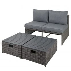 Butlers Canapé de jardin BLOCK PARTY - Aluminium / Polyester - Gris foncé -Poêles Soldes 1000341358 220317 032 DETAILS P000000001000341358