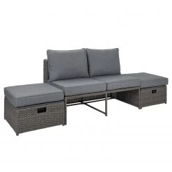 Butlers Canapé de jardin BLOCK PARTY - Aluminium / Polyester - Gris foncé -Poêles Soldes 1000341358 220317 033 DETAILS P000000001000341358