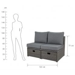 Butlers Canapé de jardin BLOCK PARTY - Aluminium / Polyester - Gris foncé -Poêles Soldes 1000341358 220317 500 SKETCH DETAILS P000000001000341358 sketch