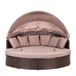 Merxx Salon de jardin modulable Riva - Polyrotin / Textile marron Taupe -Poêles Soldes relaxinsel riva polyrattan textil braun taupe 1770642