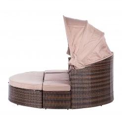 Merxx Salon de jardin modulable Riva - Polyrotin / Textile marron Taupe -Poêles Soldes relaxinsel riva polyrattan textil braun taupe 1770650