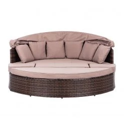 Merxx Salon de jardin modulable Riva - Polyrotin / Textile marron Taupe -Poêles Soldes relaxinsel riva polyrattan textil braun taupe 1770686